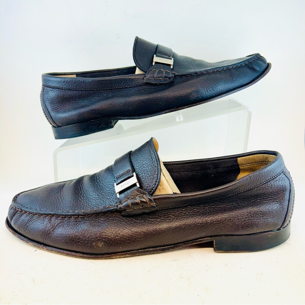 Bally Switzerland Men's Brown Leather Beef Roll Didi Loafers, size 10 D - Picture 6 of 13